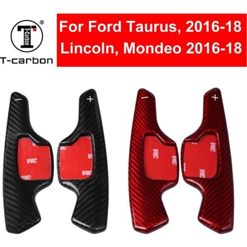 Real Carbon Fiber Steering Wheel Shift Paddle Shifter Extension For Ford Taurus Lincoln Mondeo 2016-2018 Car Styling Interior