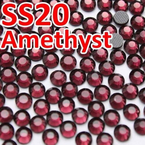 SS20 4.6-4.8mm,1440pcs/Bag Amethyst DMC Hot Fix FlatBack Rhinestones,heat transfer DIY hot iron-on Strass purple Glass stones