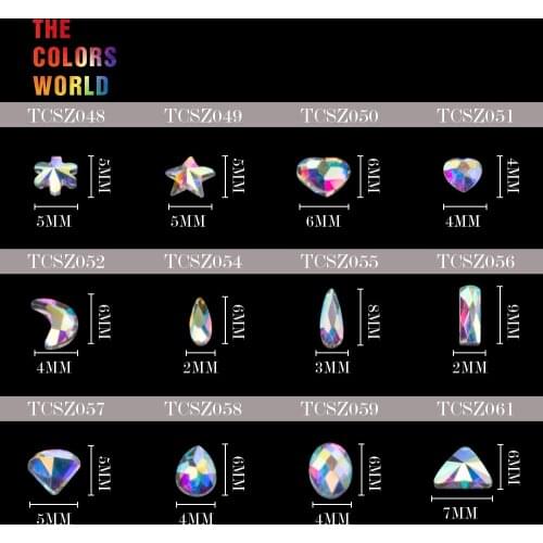 TCST-001 Rhinestone AB Crystal Diamond Gems Flatback 3D Tips Nail Accessoires Jewelry Stones Manicure Nail Art Decoration DIY
