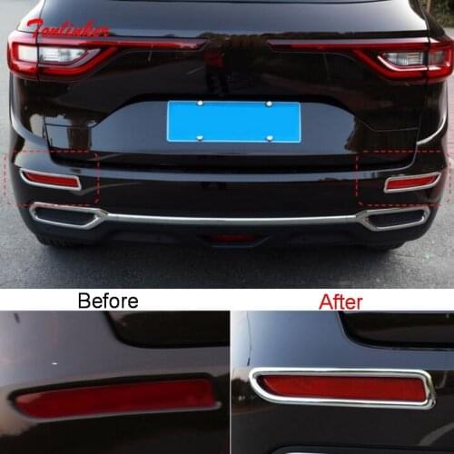 Tonlinker Exterior Rear Fog light Cover Case Stickers for Renault Koleos 2017-20 Car Styling 2 PCS ABS Chrome Cover stickers