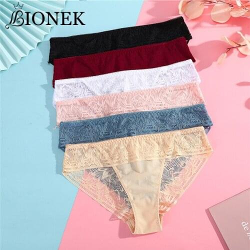 BIONEK Lingerie Sexy Lace Panties Briefs Women Underwear Ladies Panties Intimates Underwear Panties Women Soft Breathable