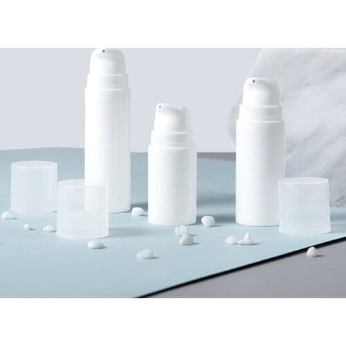 5ml/10ml/15ml White PP Buckle Vacuum Lotion Bottle Cream Foundation Refillable Sample Jar Wholesale