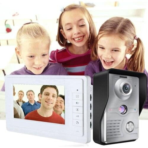 Video Door Intercom 7''Inch Wired Video Door Phone Visual Video Intercom System Doorbell Monitor Camera Kit For Home Security
