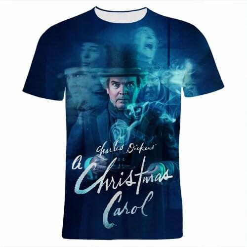 A Christmas Carol Mens Clothes Summer Fashion Disney 3D Print Women T-shirts Harajuku Cartoon Anime Boy Girl Kids Tee Shirts