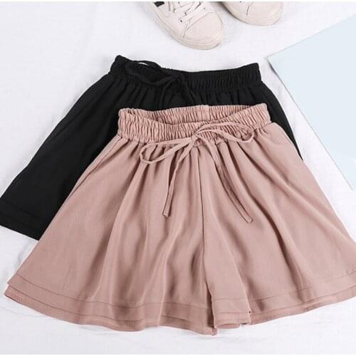 2021 New Korean Ladies Chiffon Casual Loose Skirt Short Summer Casual Shorts Double Layer High Waist Wide Leg A-line Shorts