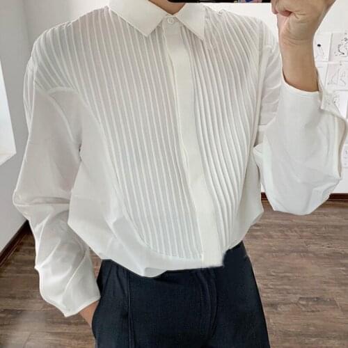 Spring/summer 2021 womens new single breasted women long sleeve dress shirt temperament commuter blouse
