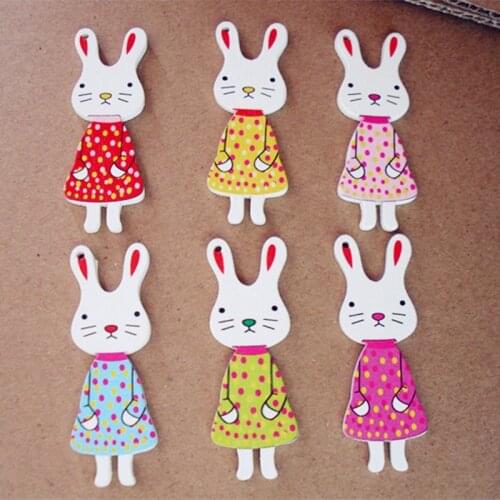 20pcs Cartoon Rabbit Gift Tag Wood Pendant Wedding Decor Birthday Party DIY Decorations Kids Pendant Party Diy Festival Supplies