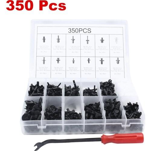 350 Pcs Car Retainer clips Body Plastic Rivets Fasteners Push Bumper Door Trim Panel Screws with Removal Tool Car Accessories