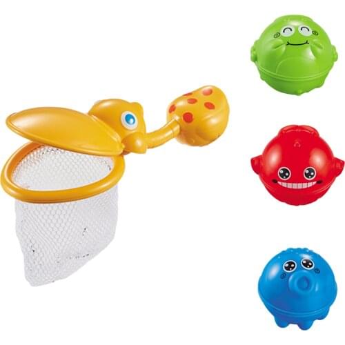 4PCS/Sets Fishing Toys Network Bag Pick Up Bird&Fish Kids Toy Swimming Classes Summer Play Water Bath Doll Water Bath Toys
