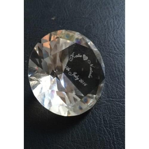 Free Fast Shipping 50pcs/lot Customized 40mm Clear Crystal Brilliant Diamond Paperweight Free Logo,Wedding Gifts Decoration