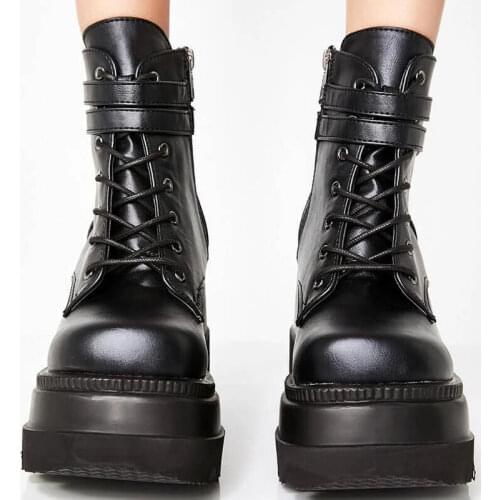 Fashion Brand Fashion High Platform Boots Women High Wedges Ankle Boots Woman 2020 Winter High Heels Thicken Boots Botas Mujer