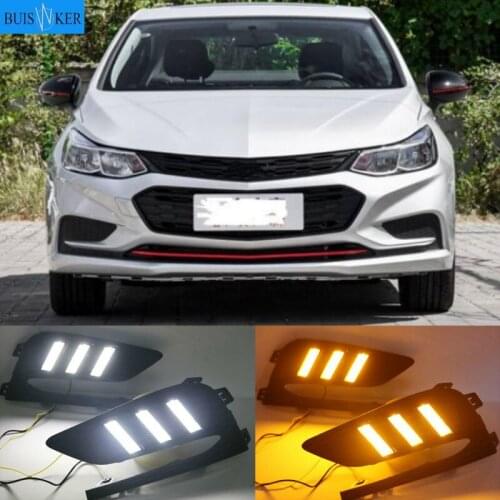 2Pcs DRL For Chevrolet Cruze 2016 2017 2018 Daytime Running Lights fog lamp cover headlight 12V Daylight signal for Chevy