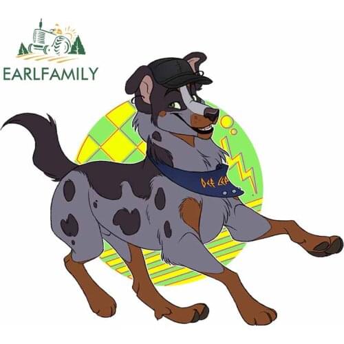 EARLFAMILY 13cm x 10.4cm For Dog Refrigerator Fine Decal Occlusion Scratch Car Stickers Vinyl Material Sunscreen Decoration