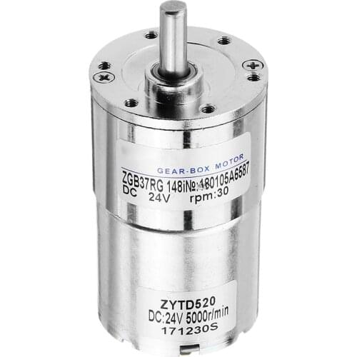 ZGB37RG High Torque Motor DC Motor 12V 24V Electric Reduction Gearbox Eccentric Output Shaft 5RPM-1500RPM