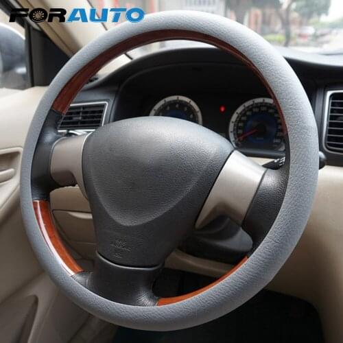 FORAUTO Car Steering Wheel Cover Silicone Universal Car-styling Car Steering Covers Elastic 38cm Auto Decoration Accessories