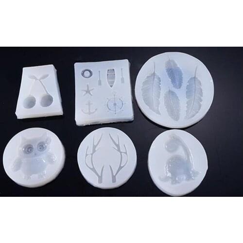 6 style for choose Cute dinosaur owl cherry branch moulds for jewelry pedant makeing tools resin silicone molds