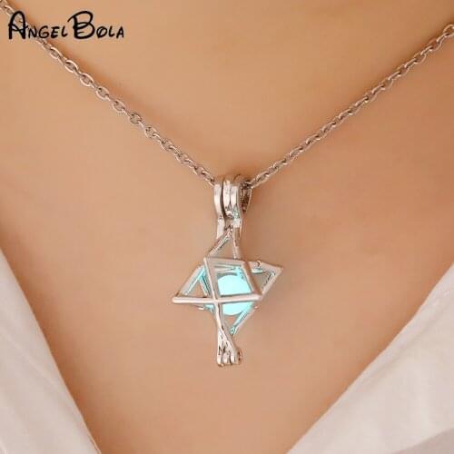 Hot sale six-pointed satrs wish pearl pendant harmony necklace angel bola jewelry