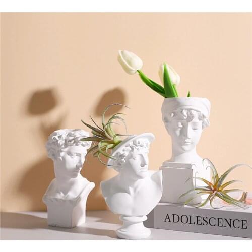 Resin Sculpture Head flower pot Nordic Art plant pots figurines home decor macetas decorativas flowerpot garden accessories New