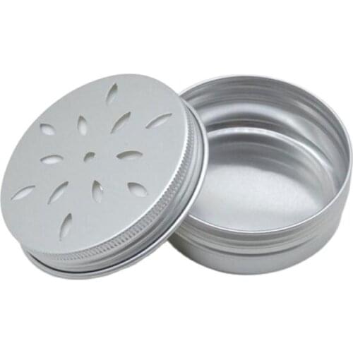 60ml Fashion Cream Jar Pot Hollow Metal Aluminum Round Tin Cans Box Fragrance Air Freshener Aromatherapy Lockets 50pcs/lot
