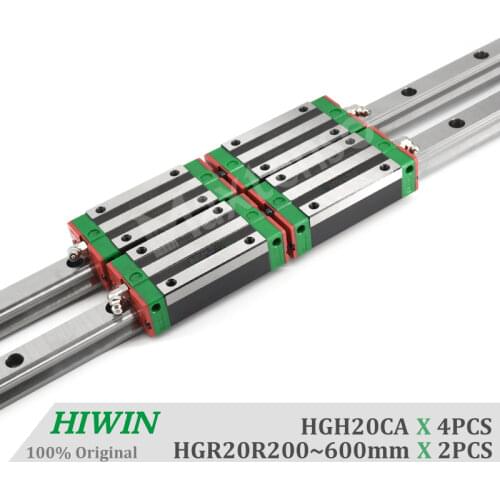 HIWIN HGH20 Linear Guide Rail and Blocks Carriage 300 400 500 600mm Linear Guideways Square Type for HGR20 High Precision CNC