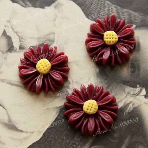 Min.mix order Mix Colorful Gerbera Flower Resin Cabochon - DIY For Jewelry Decoration
