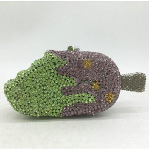 2021 New Designer Popsicle Crystal Diamond Clutches Bags Women Ice lolly Evening Bags Prom Party Bag Purse Wedding Gift Handbags