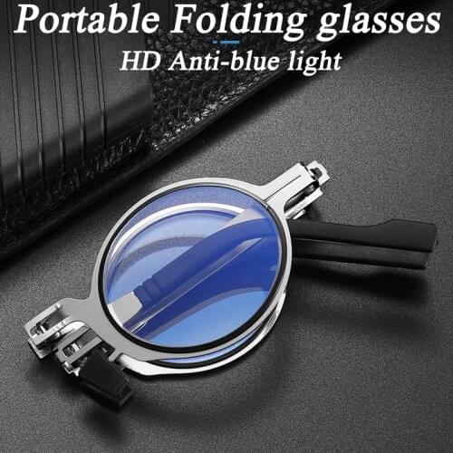 New No Screw Folding reading glasses Women Men Anti-blue light Portable Hyperopia Eyeglasses with Glasses Case Diopter 1.0 To 4