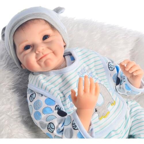 NPK silicone reborn baby dolls 22"55cm lifelike new born alive baby boy bebe doll reborn for child gift bonecas