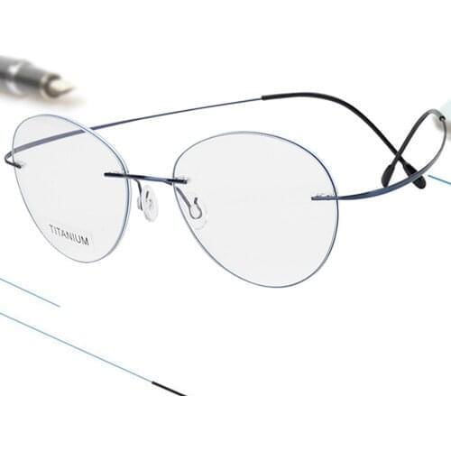 Retro Large Oval Lens Business Elite Rimless Frameless Ultra-light Portable Reading Glasses + Box +0.75 +1 +1.5 +1.75 2 To 4