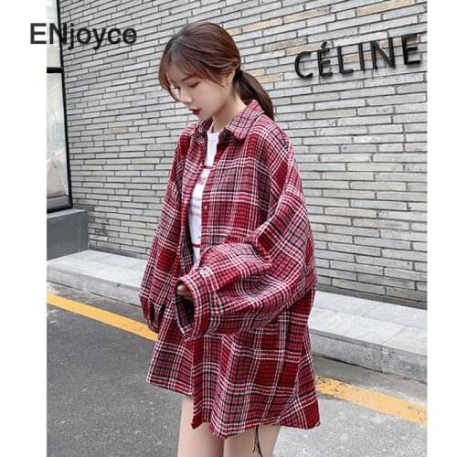 Блузки в клетку OFEMCINE China At AliExpress