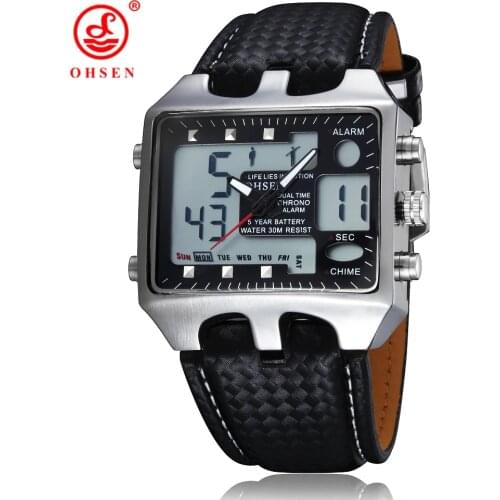 Ohsen Men's Watch With Leather Strap