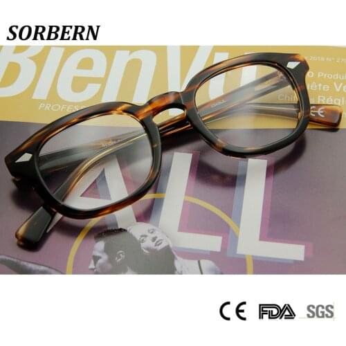 SORBERN Acetate Retro Optical Glasses Frame Men Vintage Eyewear Frames Round Glasses Clear Glasses Women Oculos De Grau Feminino