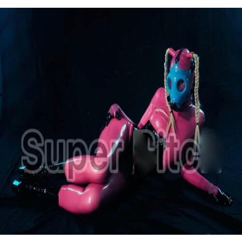 Future technology Sexy Pink leather costume Christmas bar gogo party Super girl mask costume