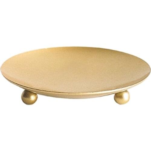 3pcs Rustic Wrought Iron Plate Candle Holders Stand Candelabrum Wedding Decor