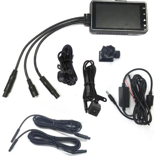 Full Front Rear Dual Action Camera Motorcycle Driving Recorder Camcorder 3" LCD DVR Video IP68 Accessories