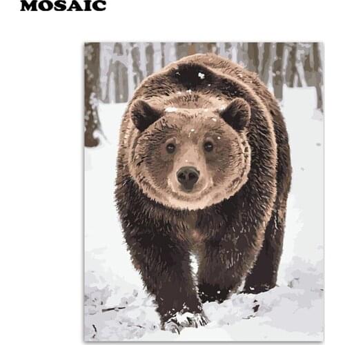 Full 5D Diy Daimond Painting "snow bear" 3D Diamond picture Square Rhinestone Diamant Painting cross stitch embroidery bead