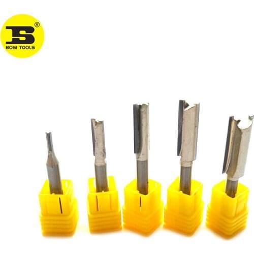 BOSI Double Flute Straight Router Bit 1/4" Shank Diameter 1/8" 1/4" 5/16" 3/8" 1/2" Cutting Dia. milling cutter