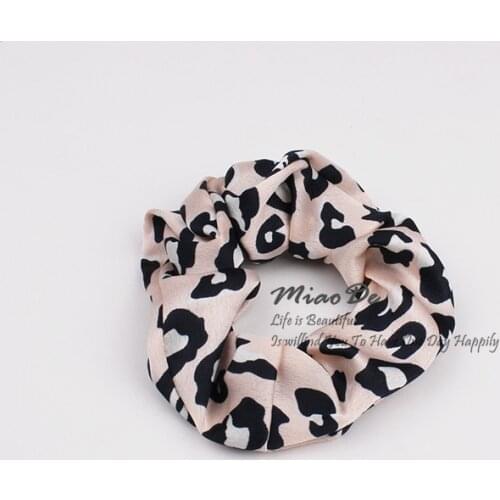 Hairlyah Leopard Print Bunny Ears Flower Women Hair Tie Elastic Ponytail Hair Band Scrunchie Holder Headwear Accessories Fashion