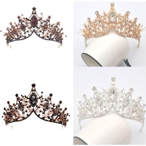 Bridal Headwear Retro Horse Eye Crystal Crown Adult Atmosphere Wedding Crown Birthday Gift Wedding Accessories