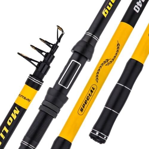2.1m 2.4m 2.7m 3.0m 3.6m Telescopic Fishing Rod Carbon Fiber Super Hard Distance Throwing Fishing Pole
