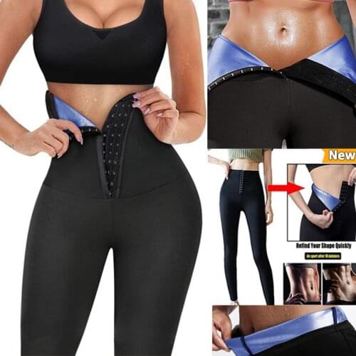 Waist Trainer Sauna Pants for Women Weight Loss Sweat Sauna Leggings High Waisted Compression Slimming Body Shaper Shapewear