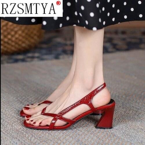HOT Summer Gladiator Red Yellow New High Heels Womens Shoes with Open Toe Sexy Word Buckle Women Sandals Rome 2021