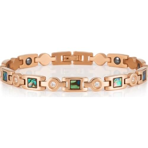 Shell Bracelets For Women Girls Rose Gold Stainless Steel Health Magnetic Chain & Link Charm Bracelet & Bangles Female Jewellery