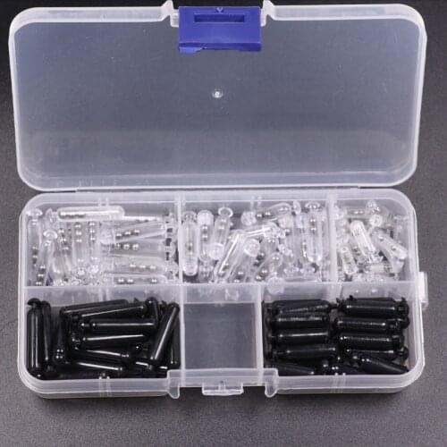 100pcs/box Mix Size Fishing Plastic Rattles for Fly Tying Lure Sound Tube Rattles Build in Soft/Hard Lure Fishing Accessories