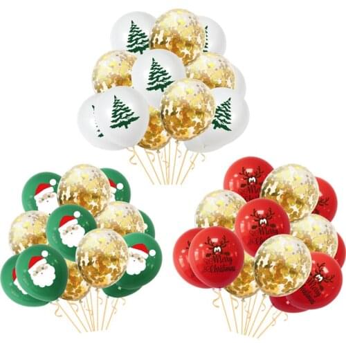 15Pcs/set 12inch Tree Elk Latex Balloon Santa Claus Confetti Ballons Set Christmas Decor New Year Decorations 2021 Navidad