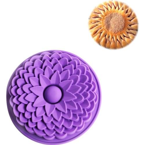 22cm Sunflower Silicone Mold Pan Bread Pie Flan Tart Birthday Party Cake Decorating Tools Bakeware Pastry Moulds