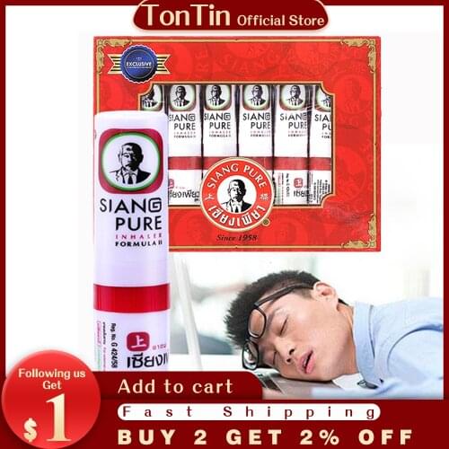 6pcs Thailand SIANG Mint Cylinder Nasal Inhaler Refresh Brain Anti Fatigue Cure Stuffy Nose Rhinitis Aspirator headache relief