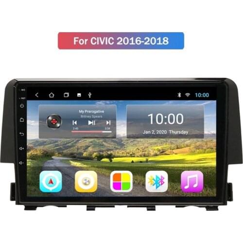 Android 10.0 System Quard Core 2G+32G WIFI HD 1024*600 Car GPS Nagavition For HONDA CIVIC 2016- Car Radio Player