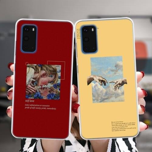 Aesthetic Art Clear Silicone Soft Case For Samsung S21 S20 FE S10 Plus NOTE 20 Ultra M02 F62 M62 M21 M30S M31 M31S M51 Cover
