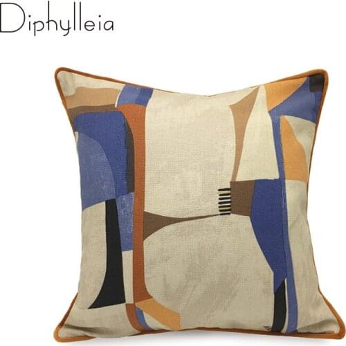 Diphylleia Morandi Throw Pillow Case American Vintage Orange Home Bed Living Room Sofa Decorative Cushion Cover Abstractart Art